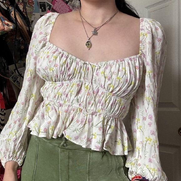 FOR LOVE AND LEMONS STRUDEL FLORAL TOP SMALL - Picture 2 of 4